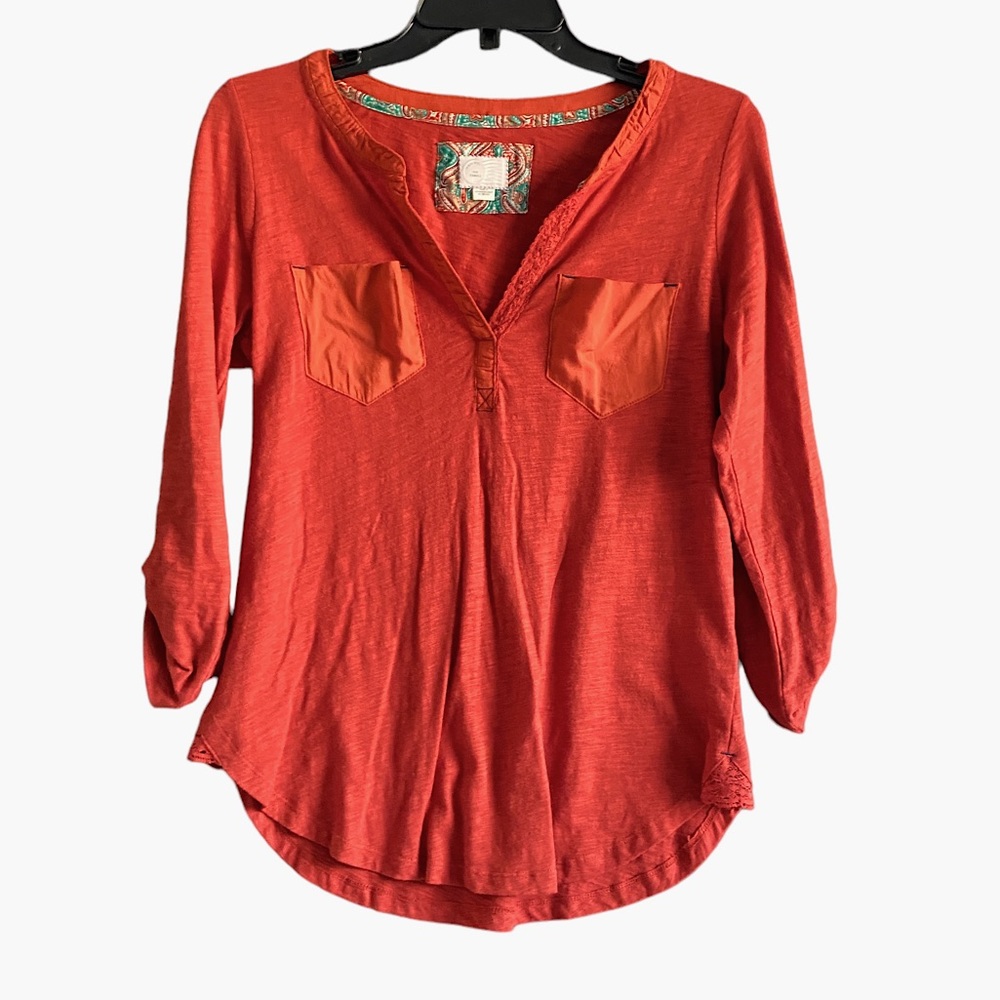 Anthropologie Postage Stamp long sleeve top size XS